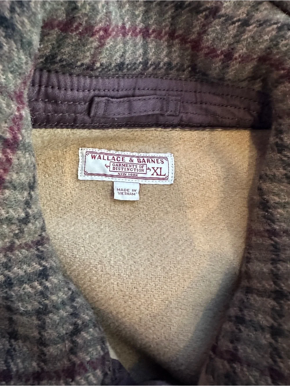 NWOT J. Crew Wallace & Barnes Men's Wool Blend Shirt Jacket Brown Plaid XL